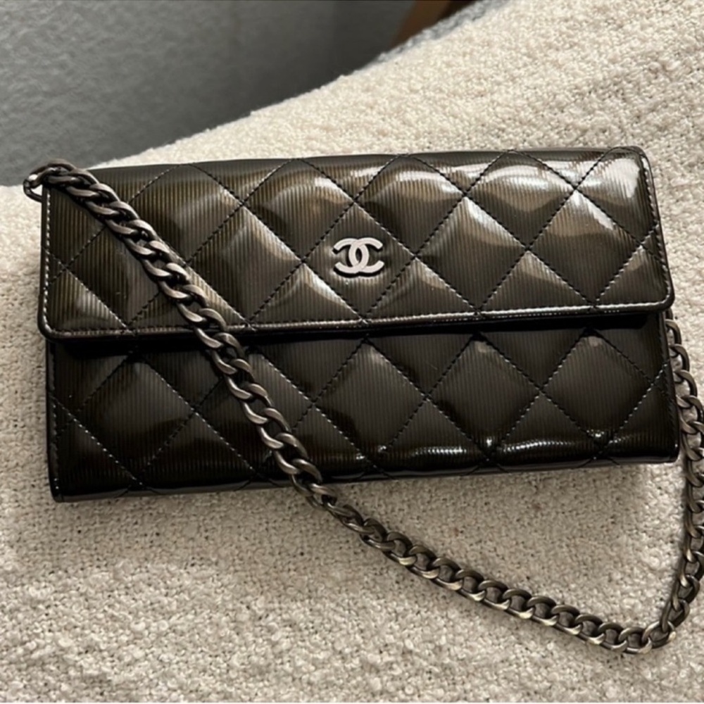 Chanel long wallet with chain